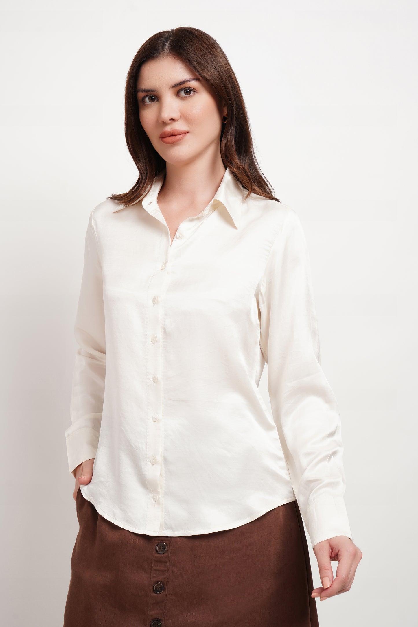Butter Cream Vegan Silk Classic Shirt