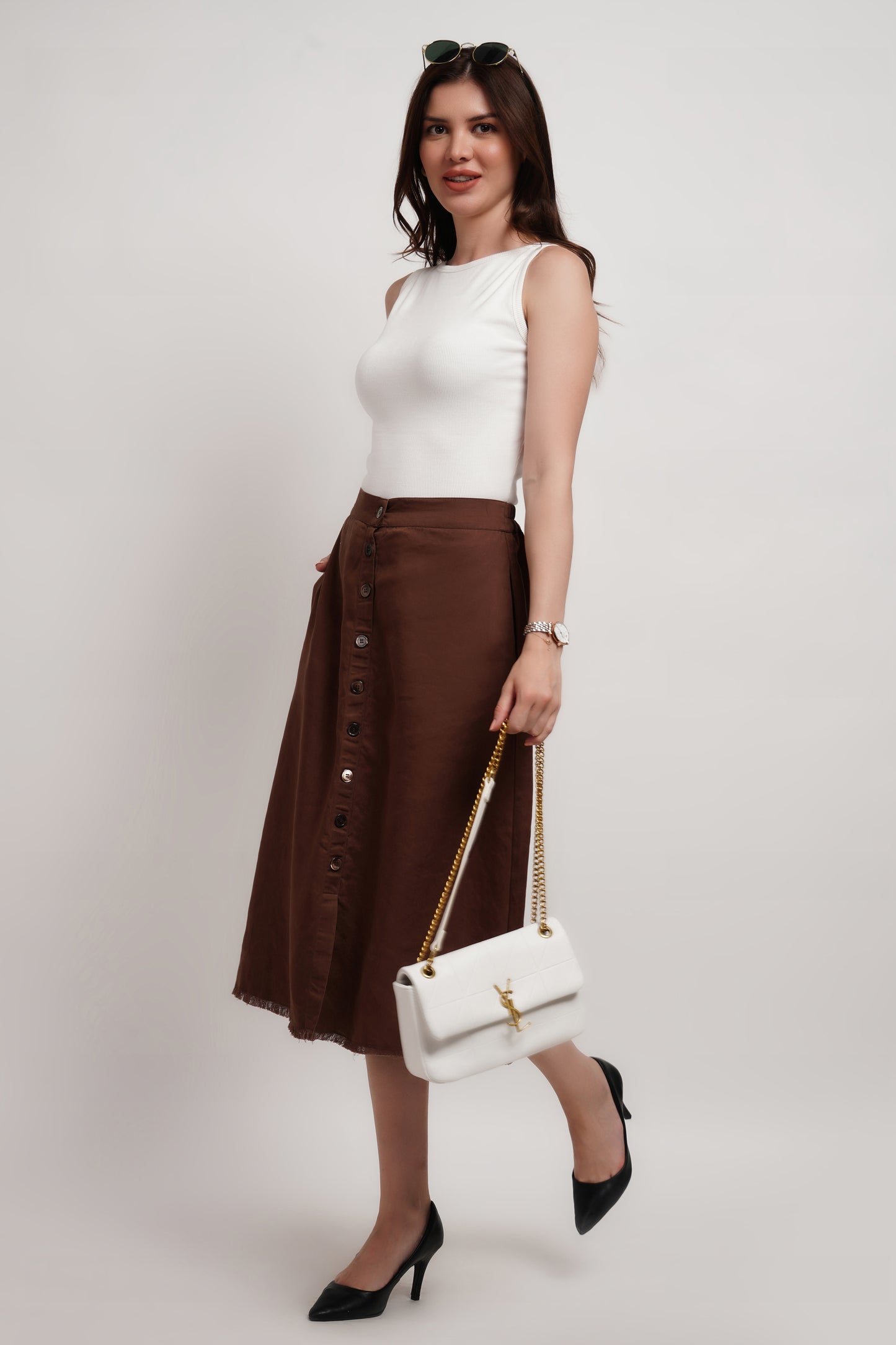 White Bamboo Ribbed Tank Top