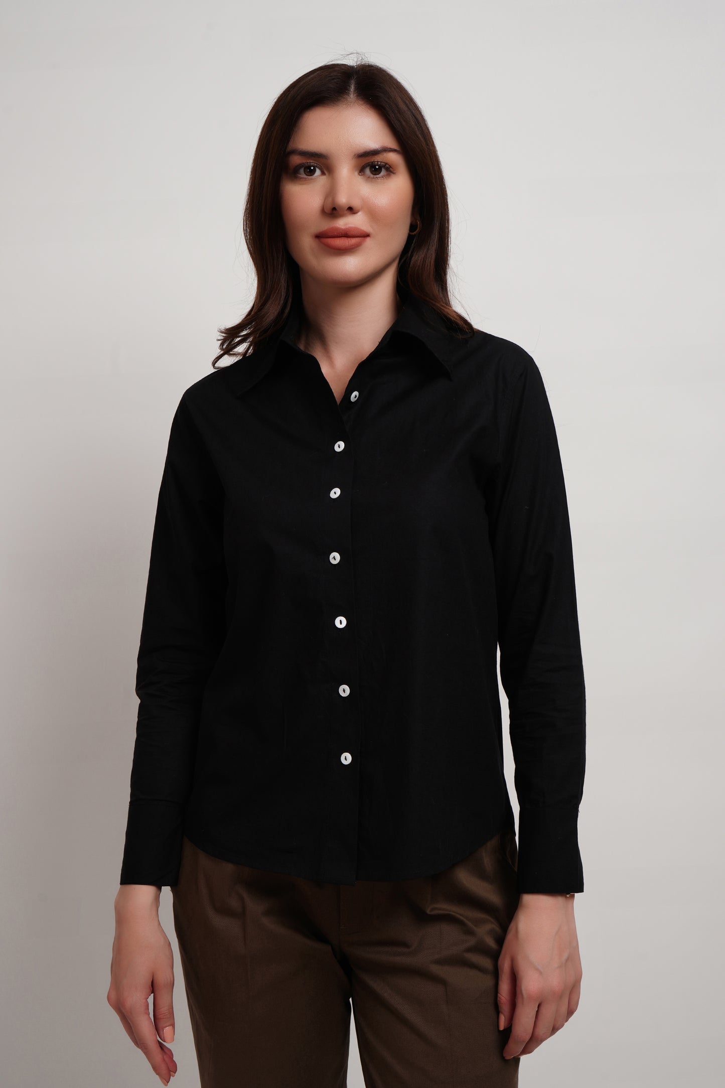 Black Poplin Classic Shirt