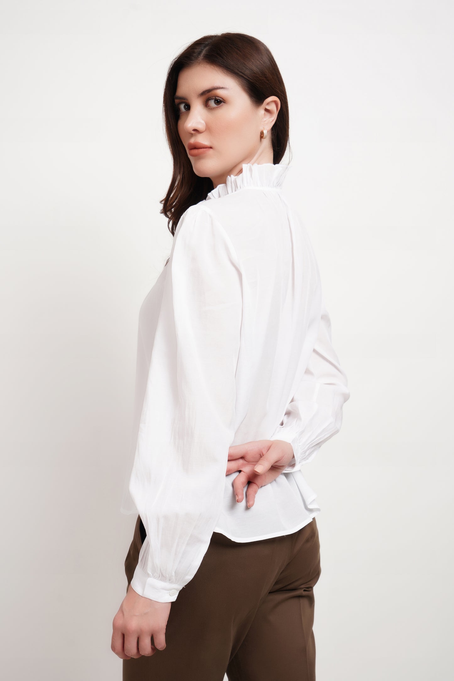 Sheer White Ruffle Shirt