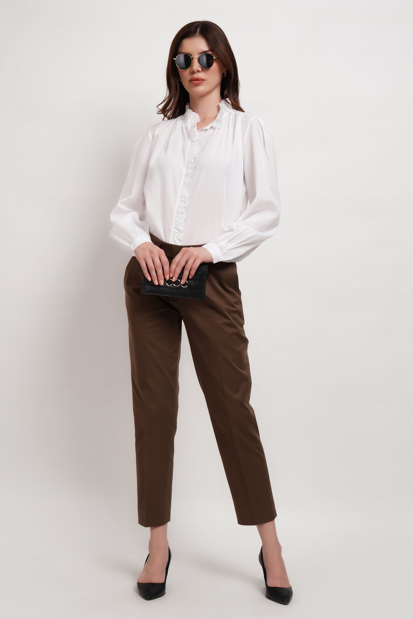 Sheer White Ruffle Shirt