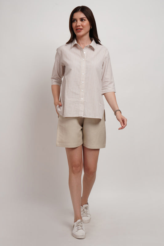 Sage Linen Viscose Shorts