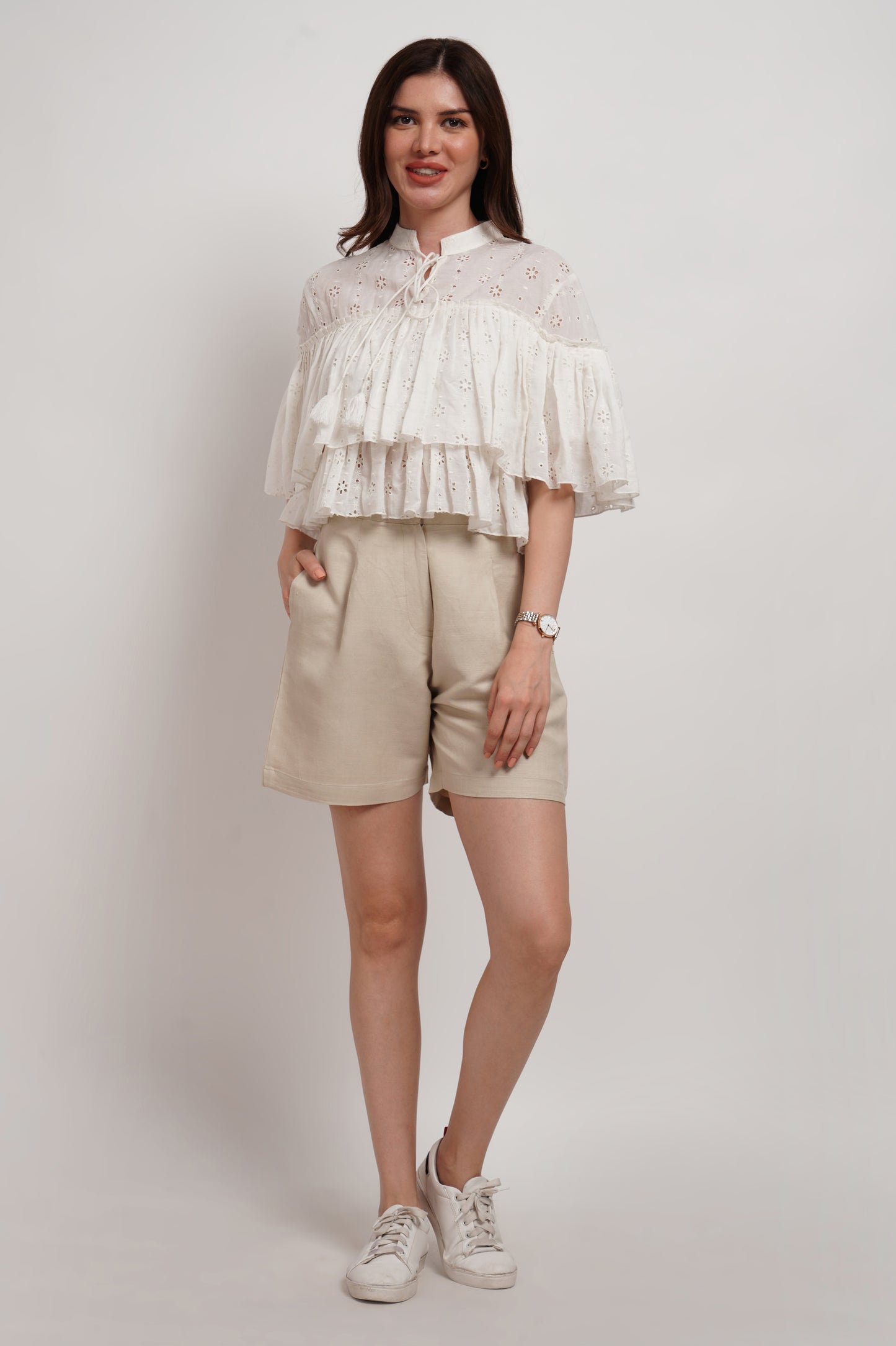 Sage Linen Viscose Shorts