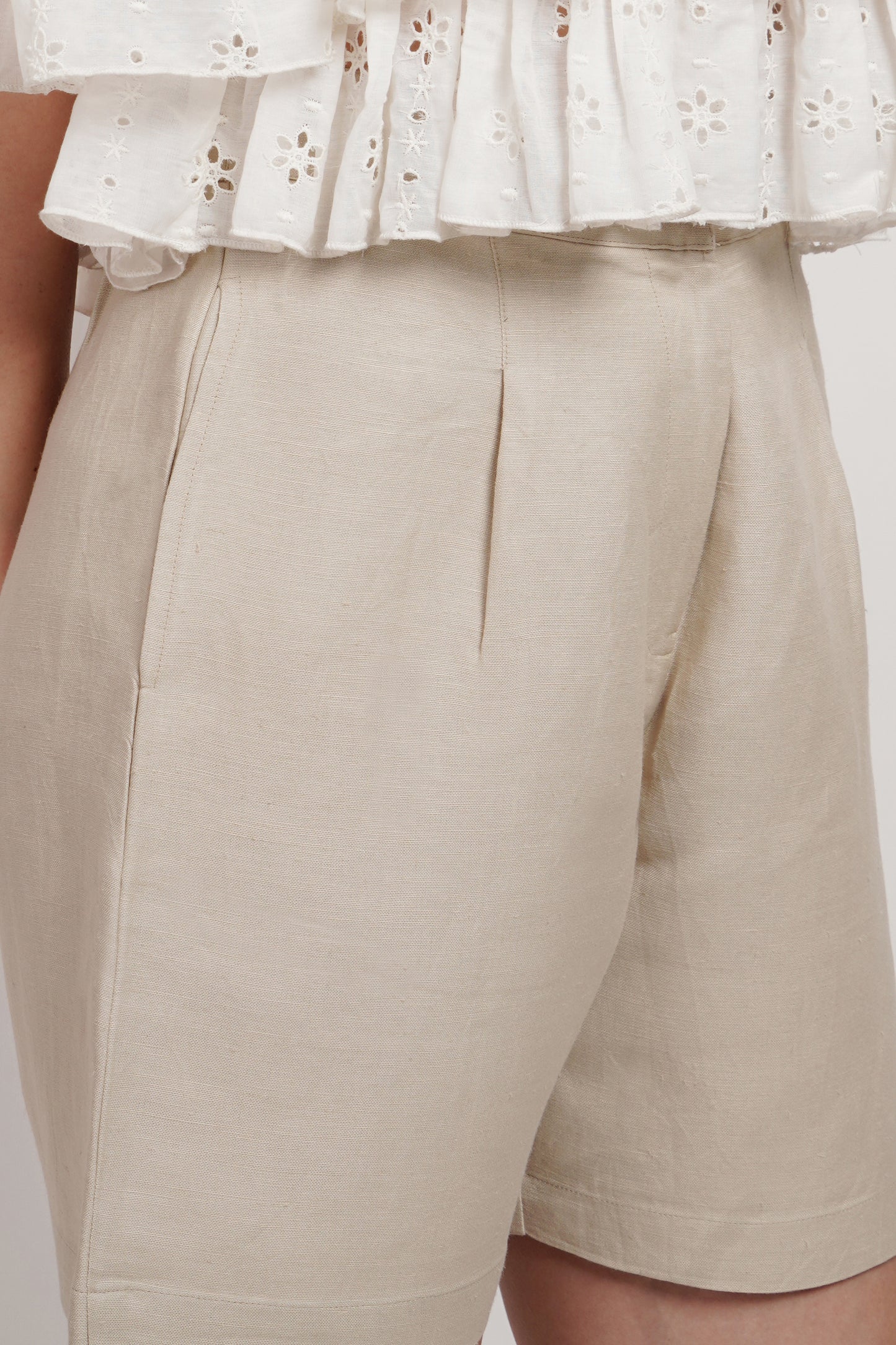 Sage Linen Viscose Shorts