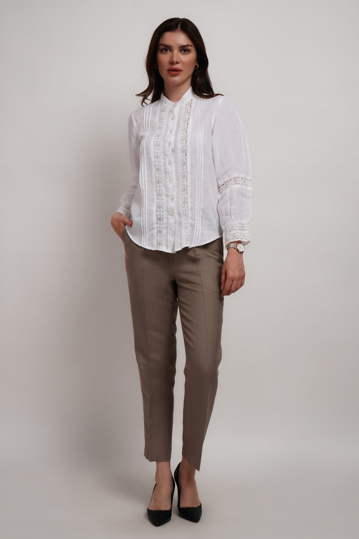 Sage Green Linen Viscose Italian Trouser