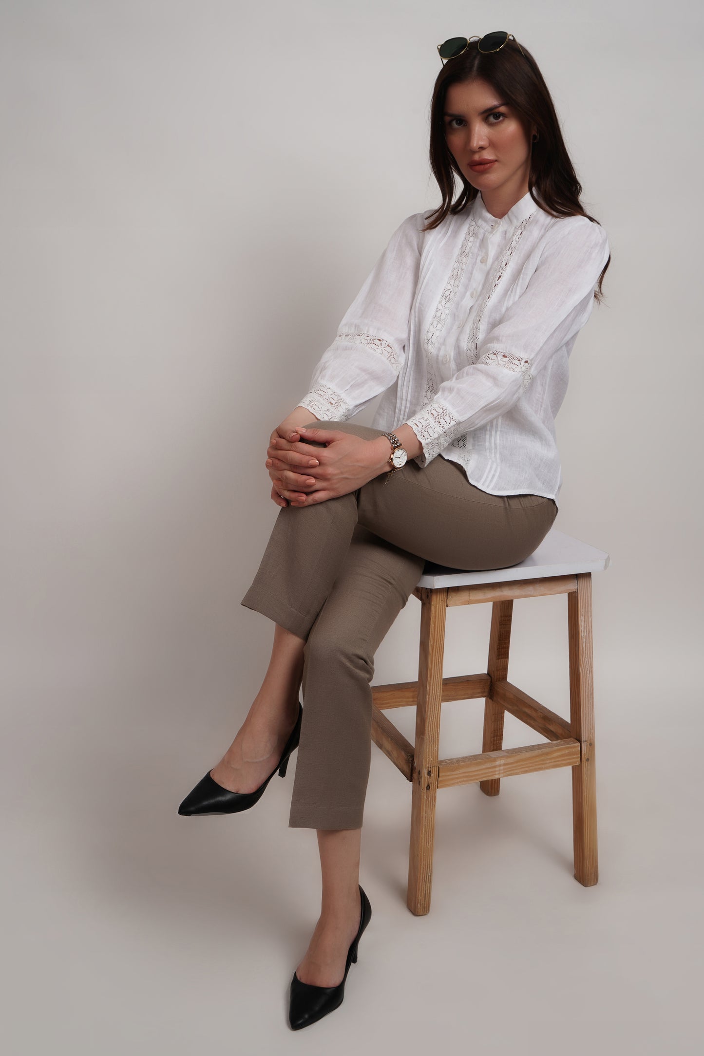 Sage Green Linen Viscose Italian Trouser