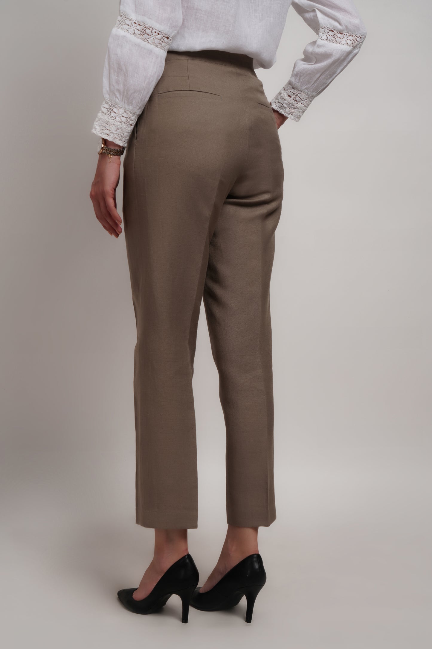 Sage Green Linen Viscose Italian Trouser