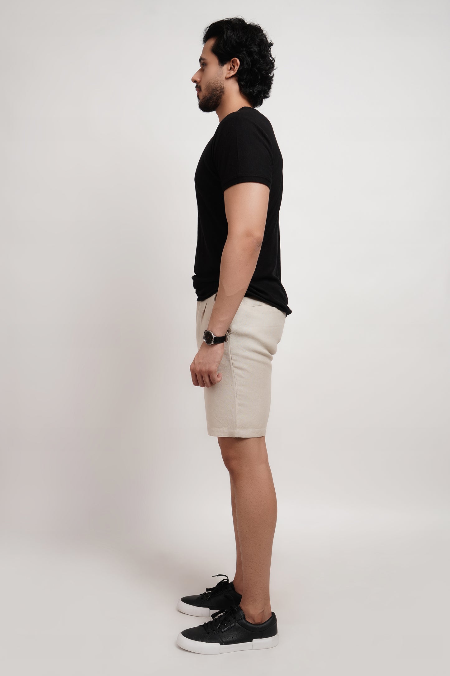Bamboo Pique Crewneck Black T-Shirt