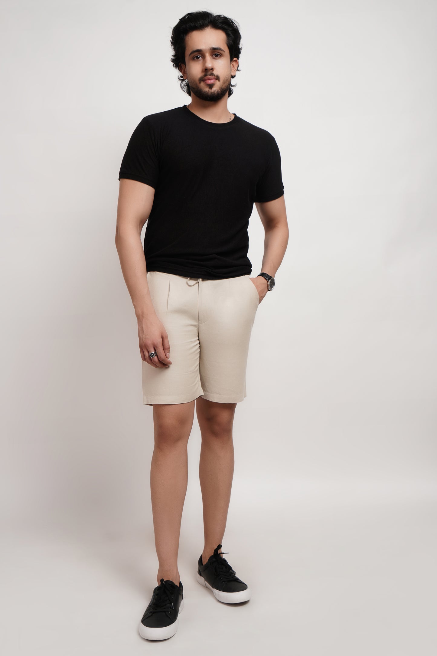 Bamboo Pique Crewneck Black T-Shirt