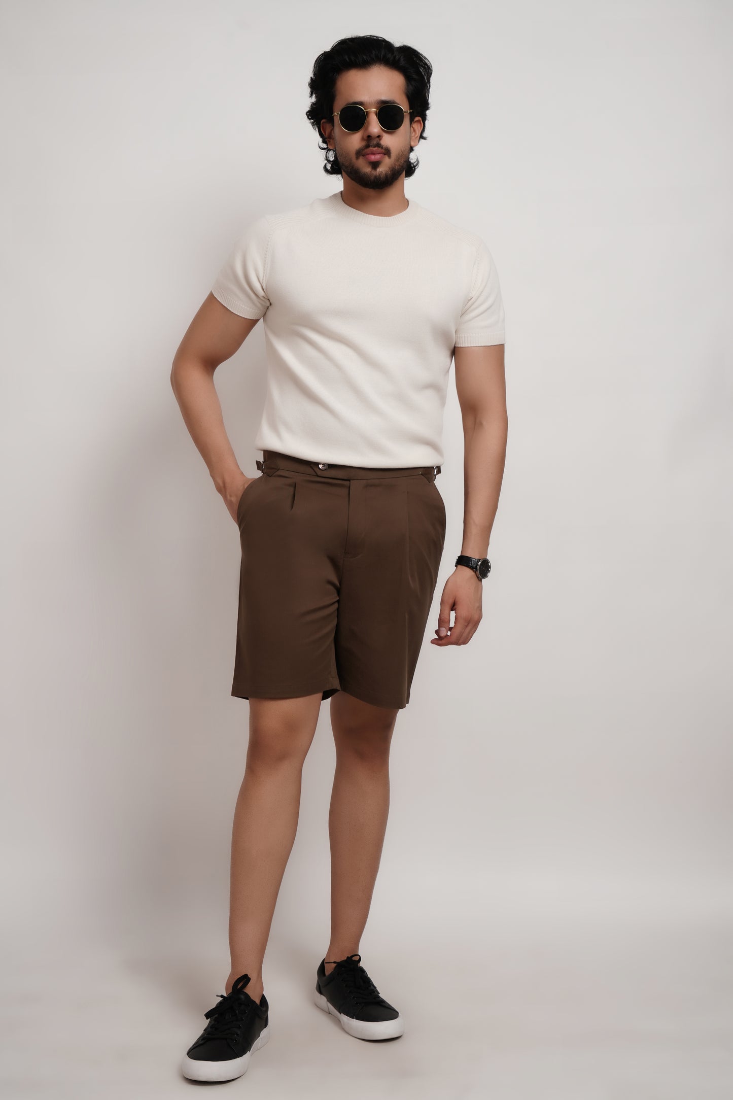 Ivory Bamboo Cotton Crewneck Knitted T-shirt