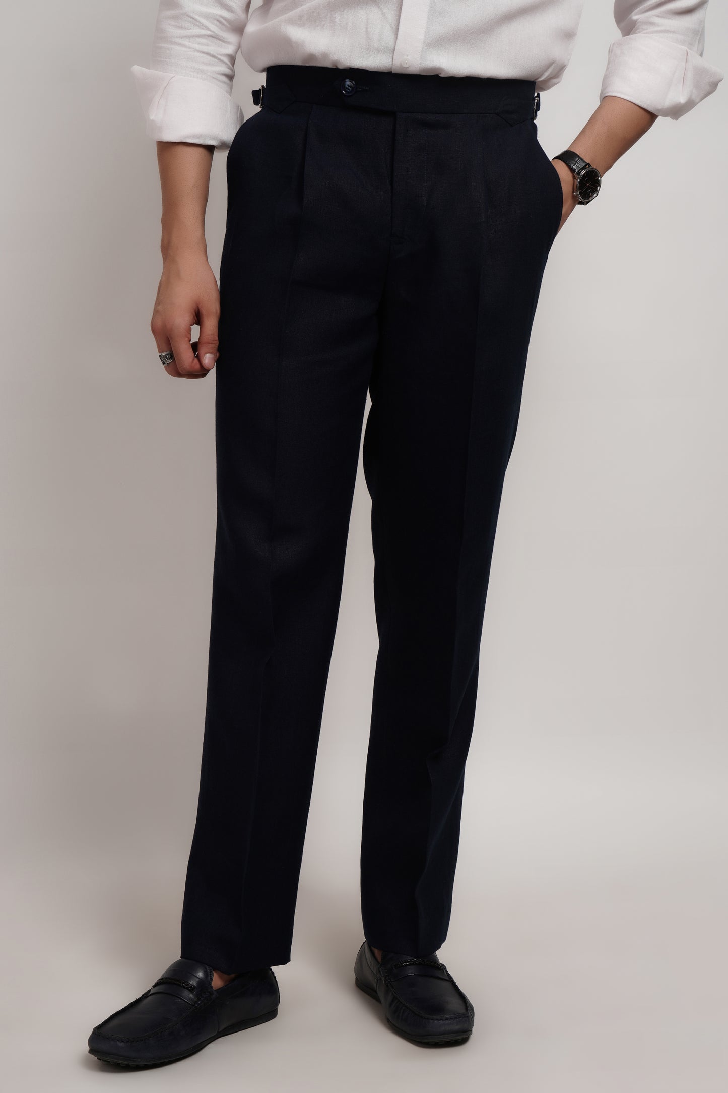 Blue Linen Italian Trouser