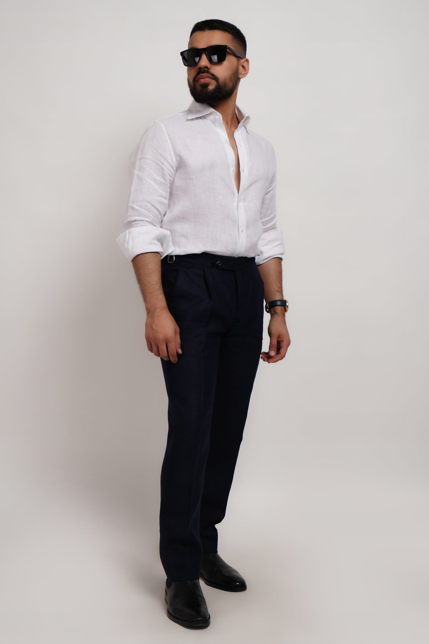 Blue Linen Italian Trouser