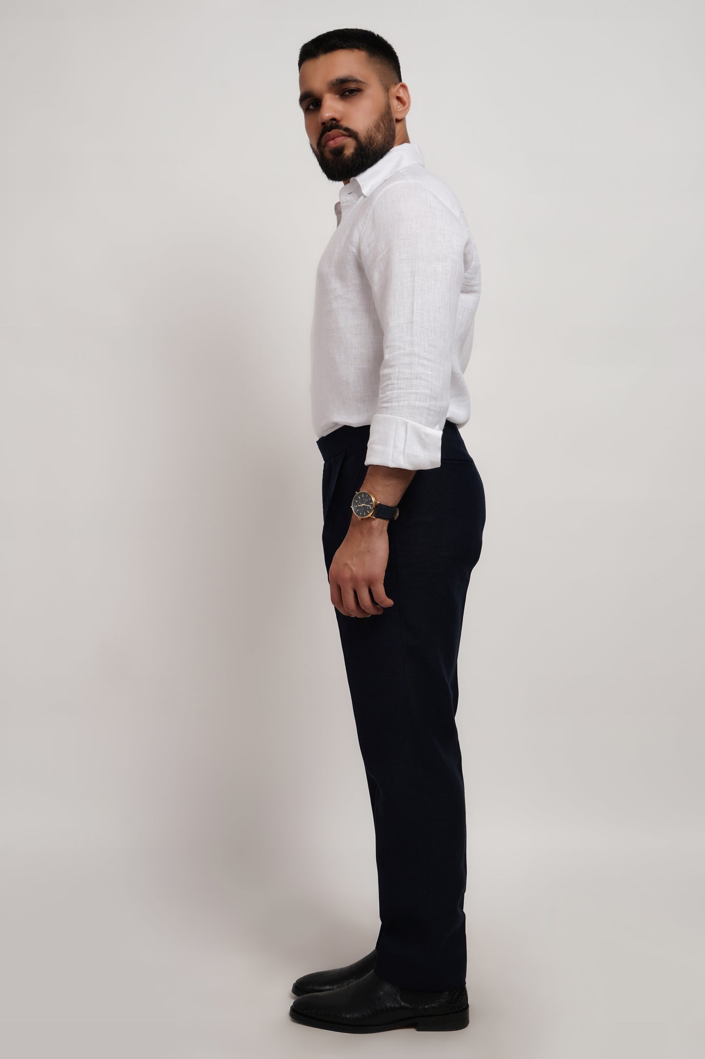 Blue Linen Italian Trouser