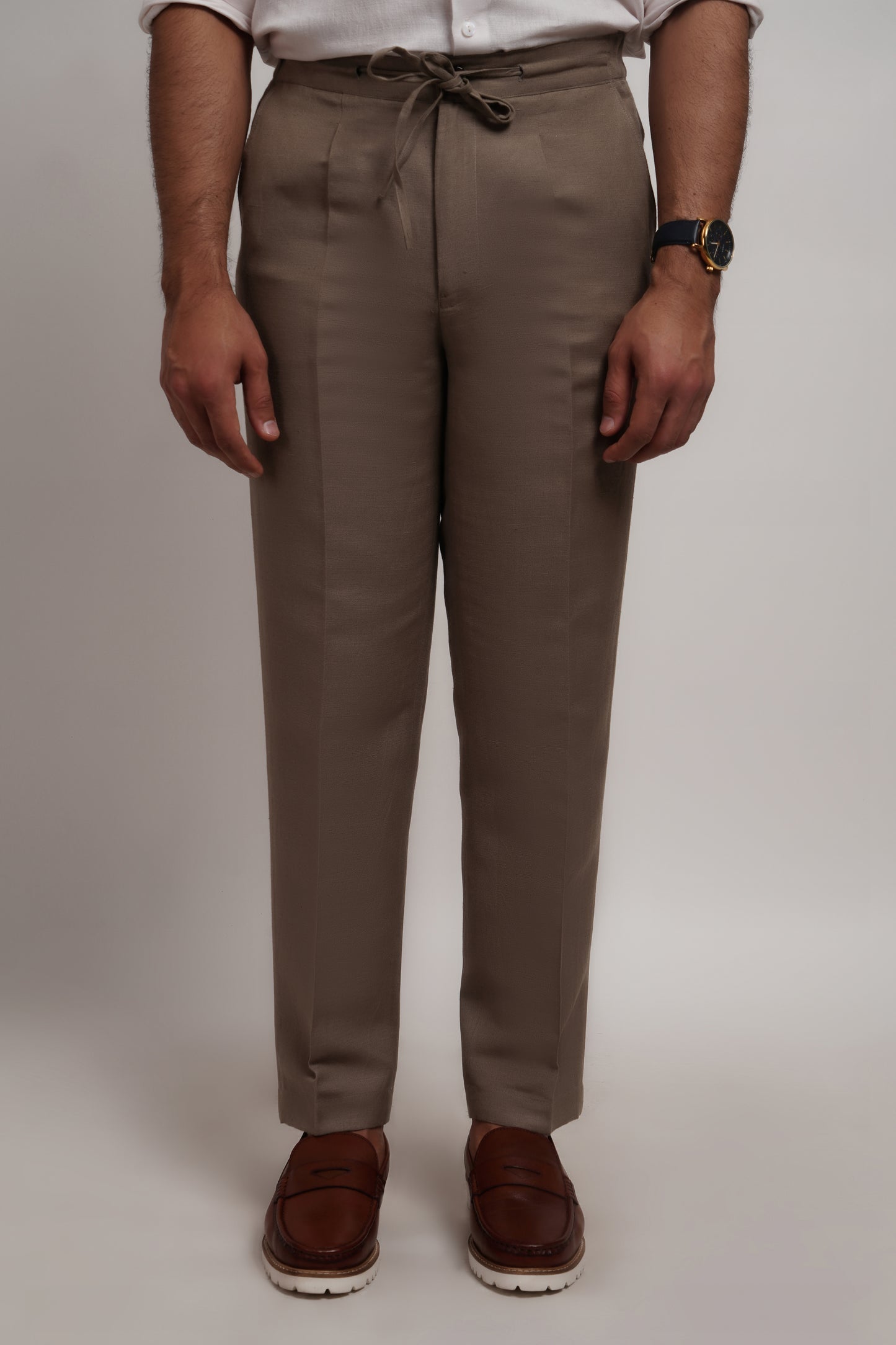 Sage Green Linen Viscose Italian Trouser