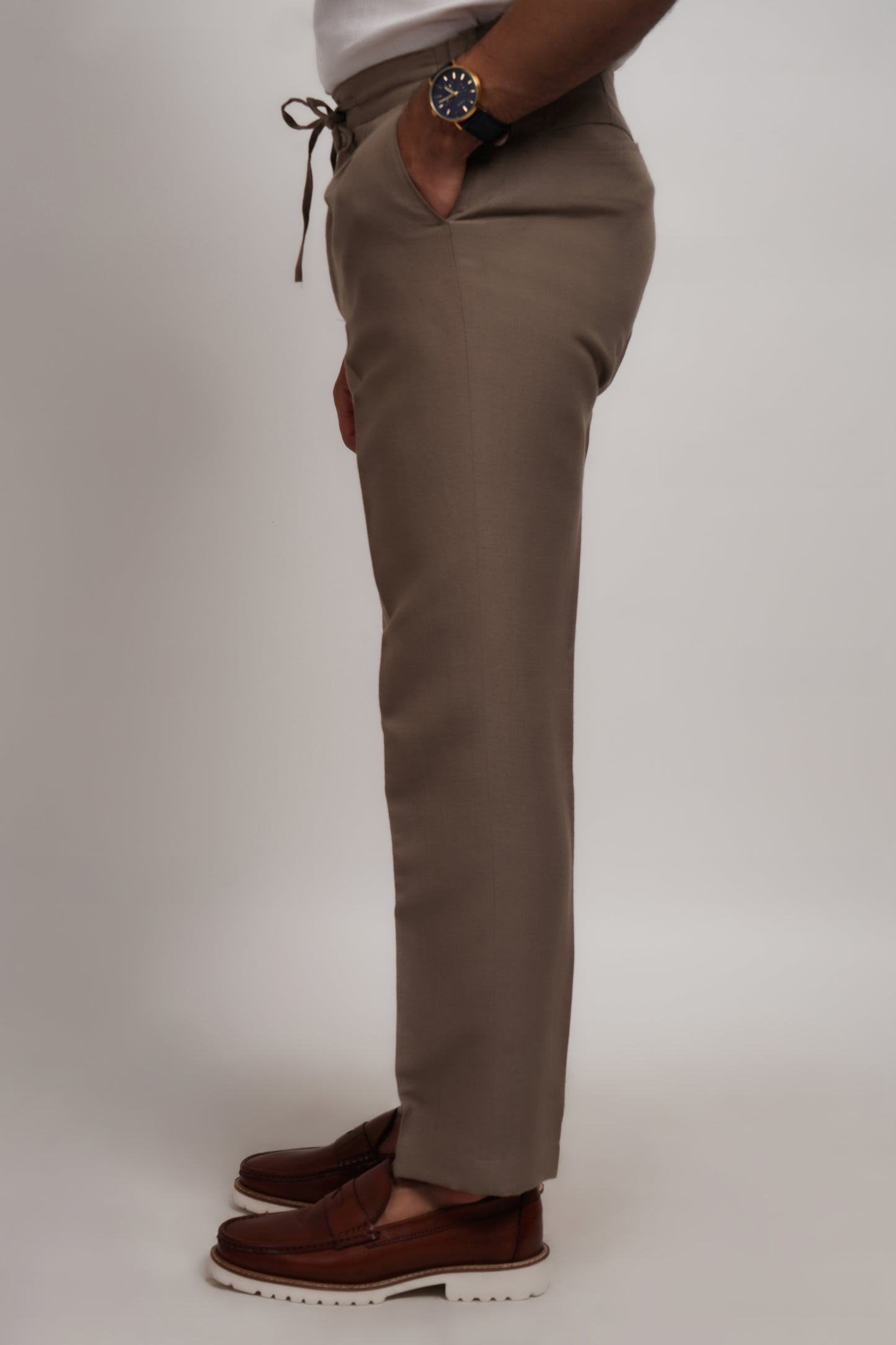 Sage Green Linen Viscose Italian Trouser