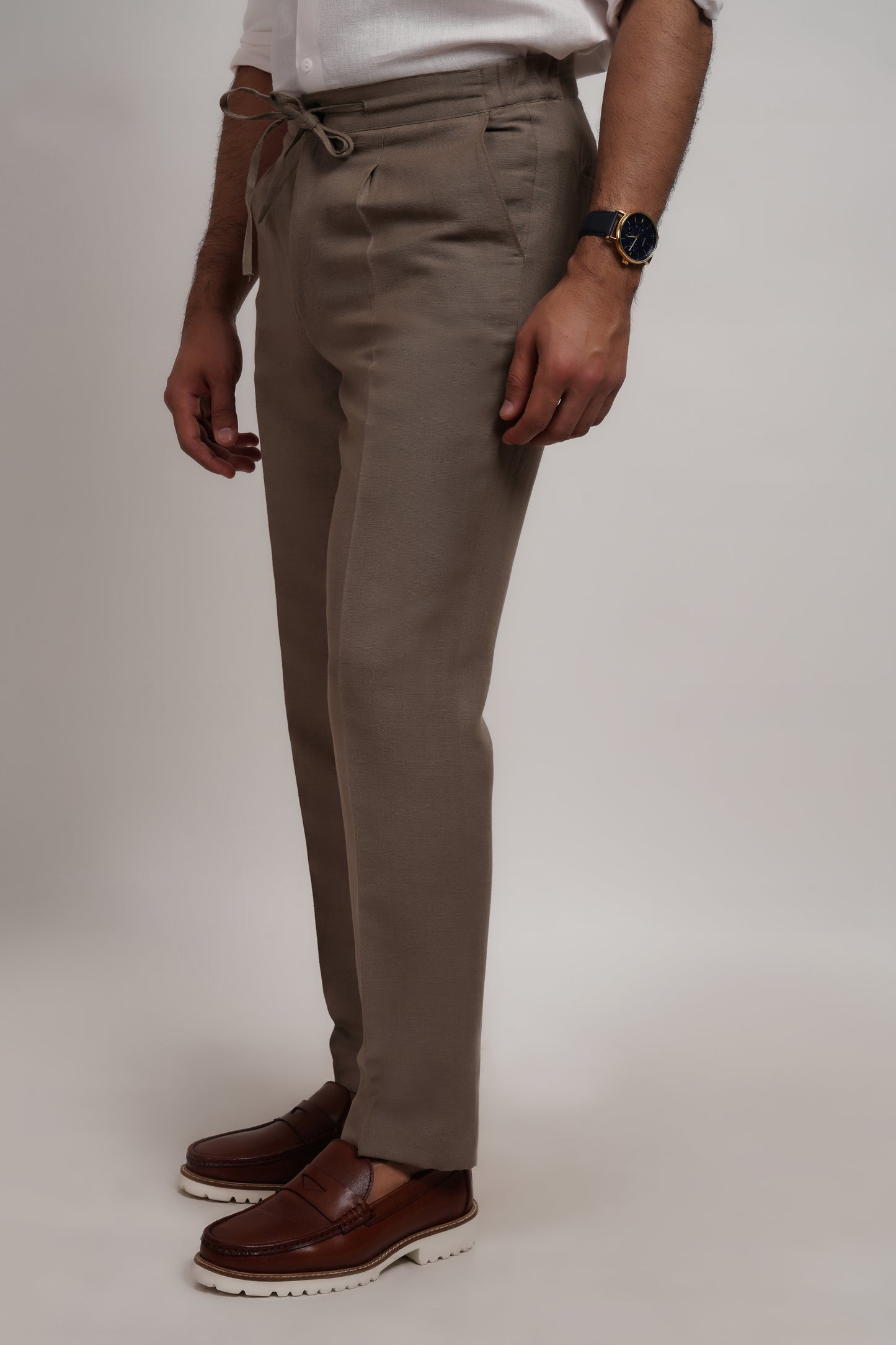 Sage Green Linen Viscose Italian Trouser