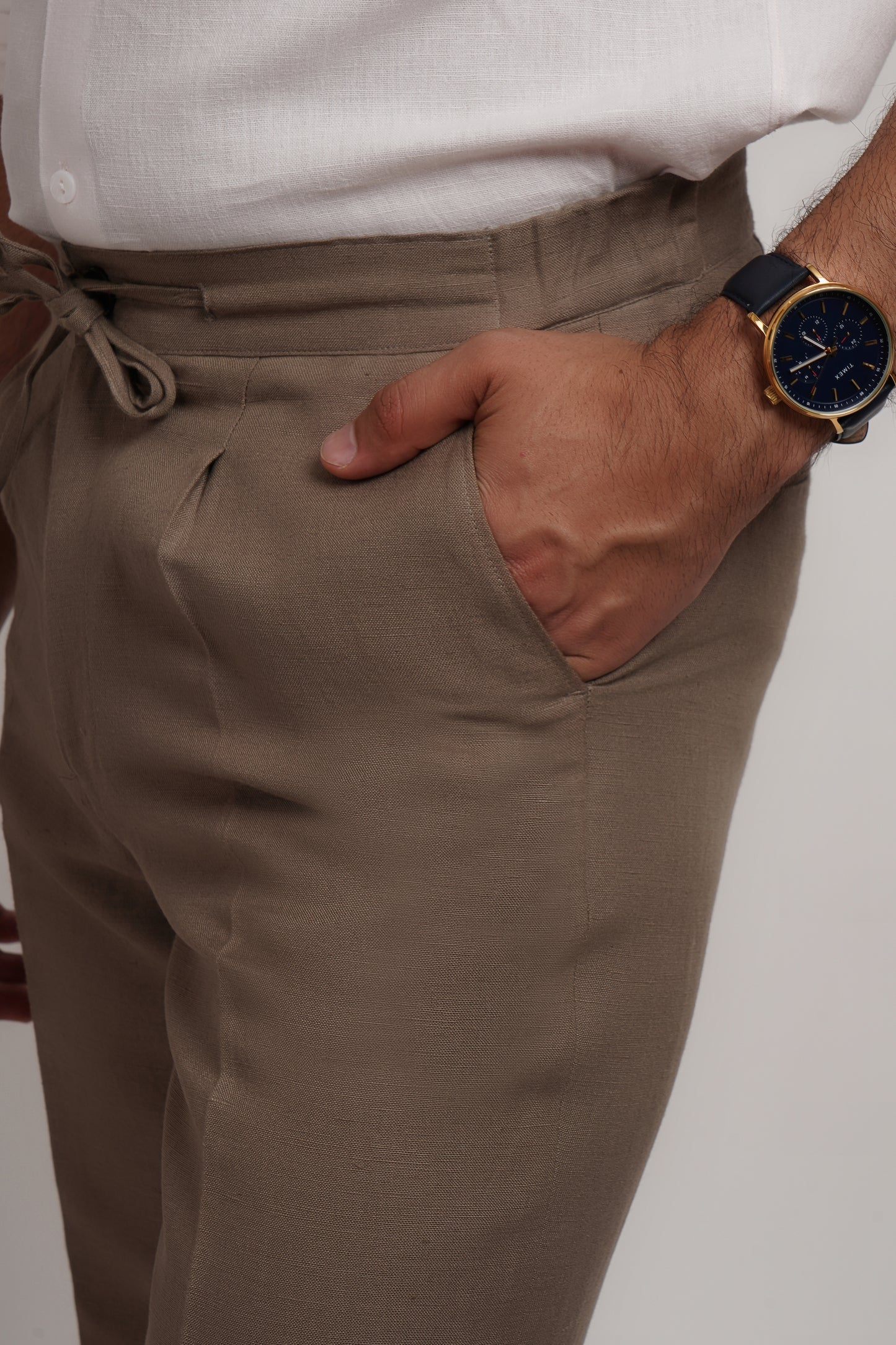 Sage Green Linen Viscose Italian Trouser