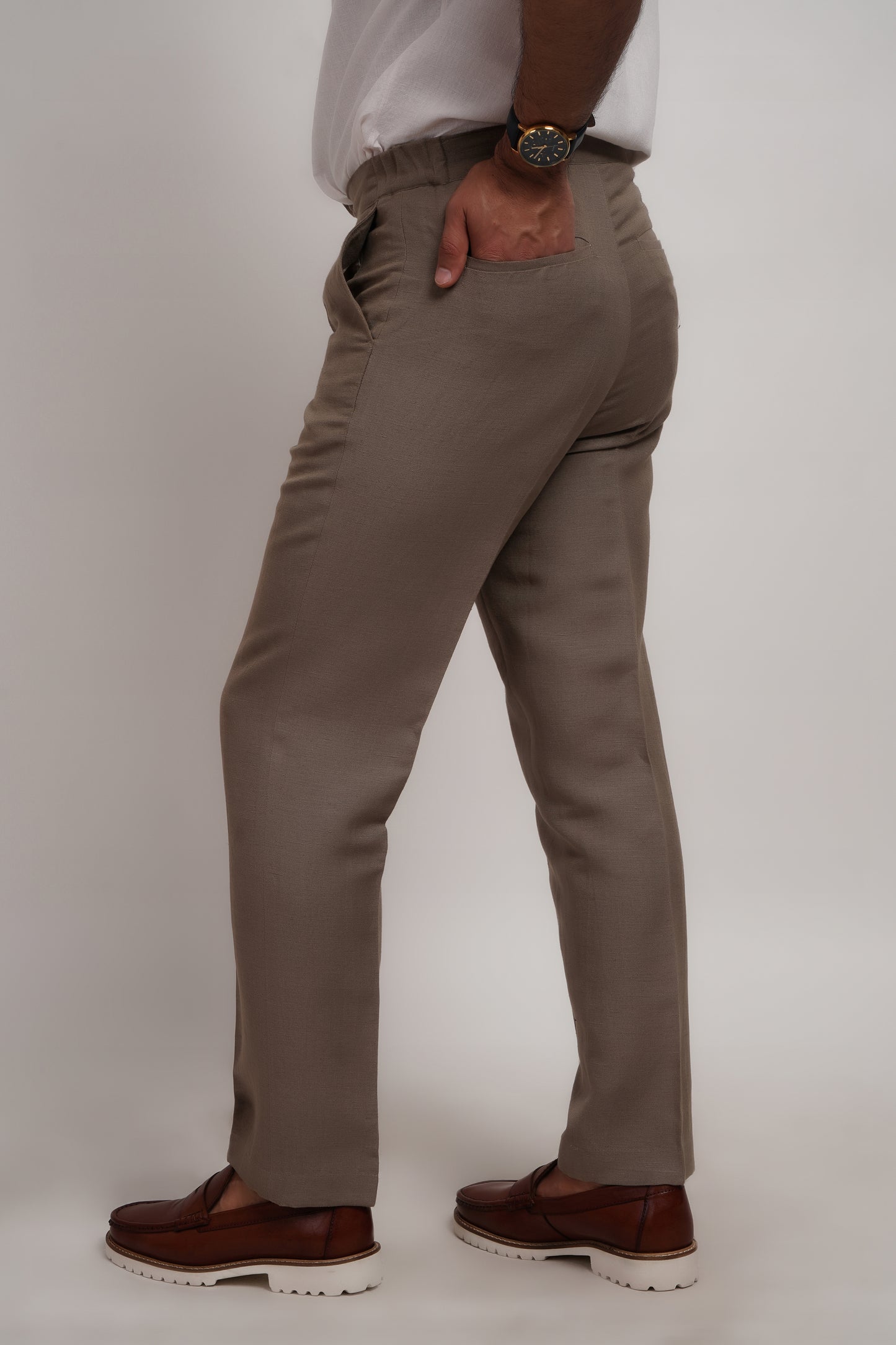 Sage Green Linen Viscose Italian Trouser